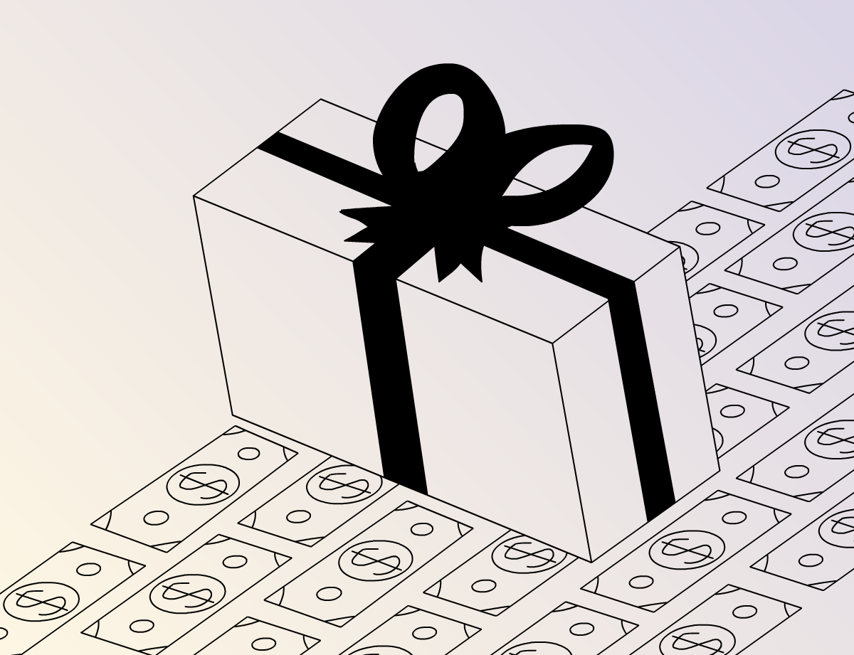 Иллюстрация: свадебный подарок или деньги