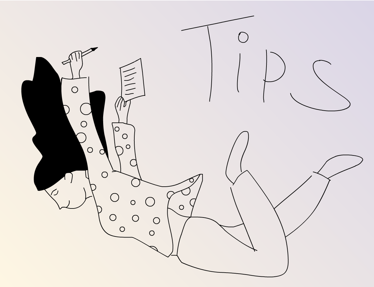 Иллюстрация человека с советами по написанию свадебных клятв