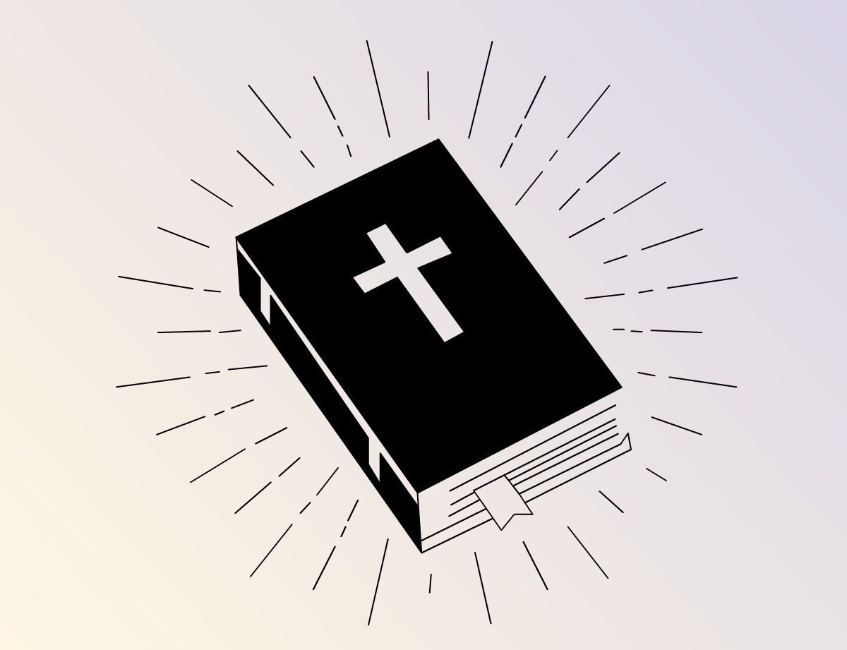 Иллюстрация: книга с библейскими стихами